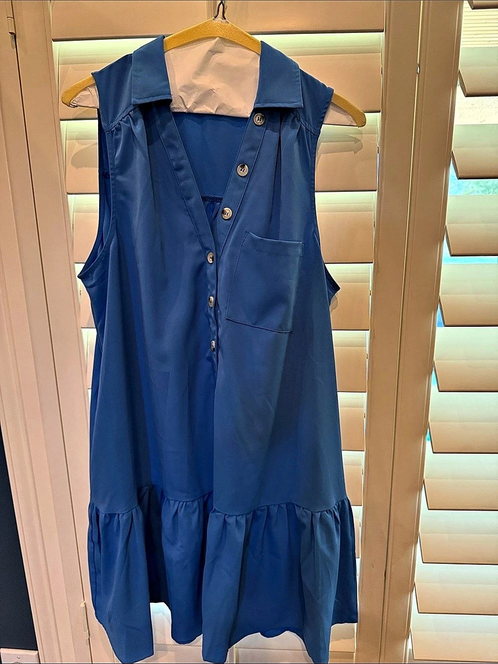 Entro Blue Collared Mini Dress